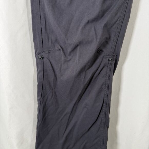 prAna Hiking Pants Women's 12 Dark Grey Nylon Snap Pockets 2 Button Zip - Picture 4 of 12